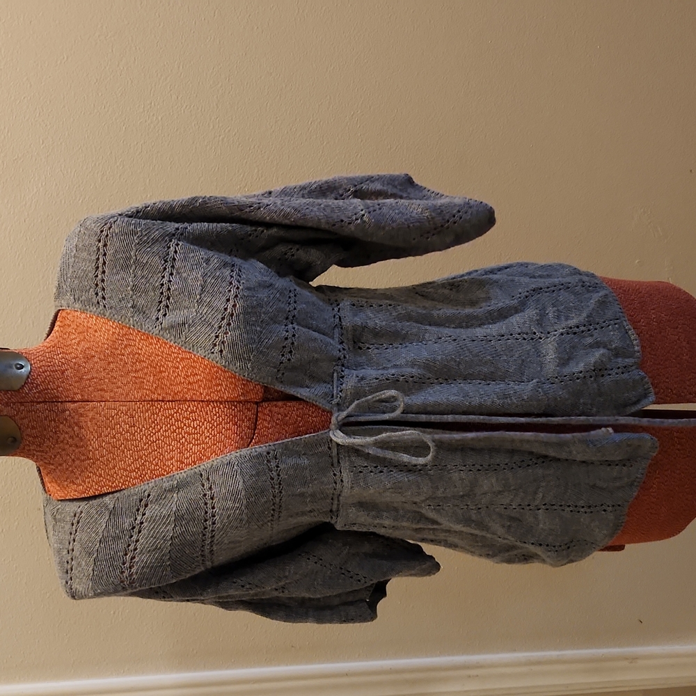 Gray cardigan sweater